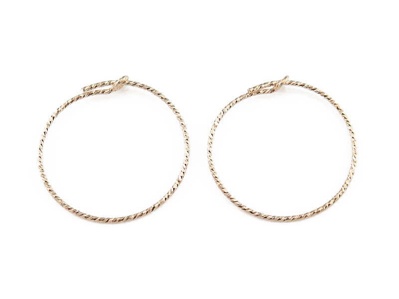 Gold Filled Sparkle Beading Hoop 20mm ~ PAIR