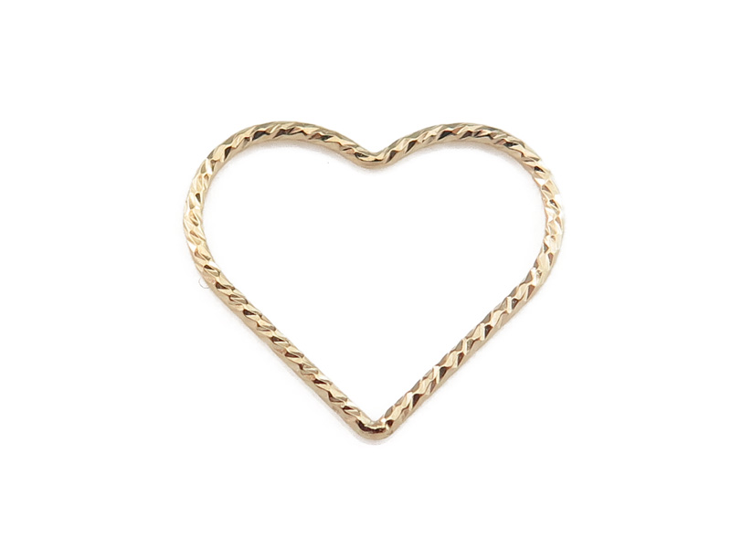 Gold Filled Sparkle Heart Connector 17.5mm
