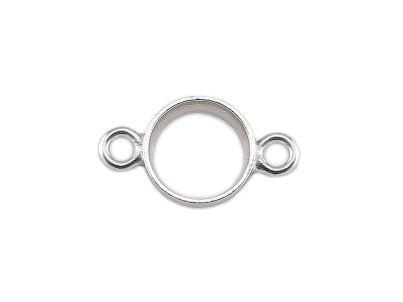 Sterling Silver Bezel Connector 4mm