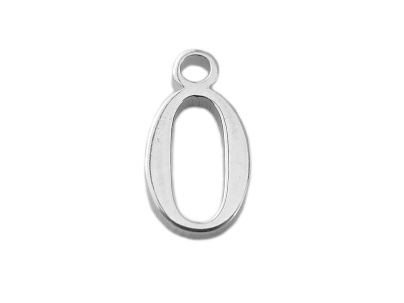 Sterling Silver Number Charm ~ 0