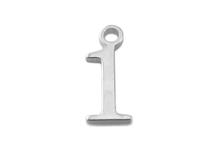 Sterling Silver Number Charm ~ 1