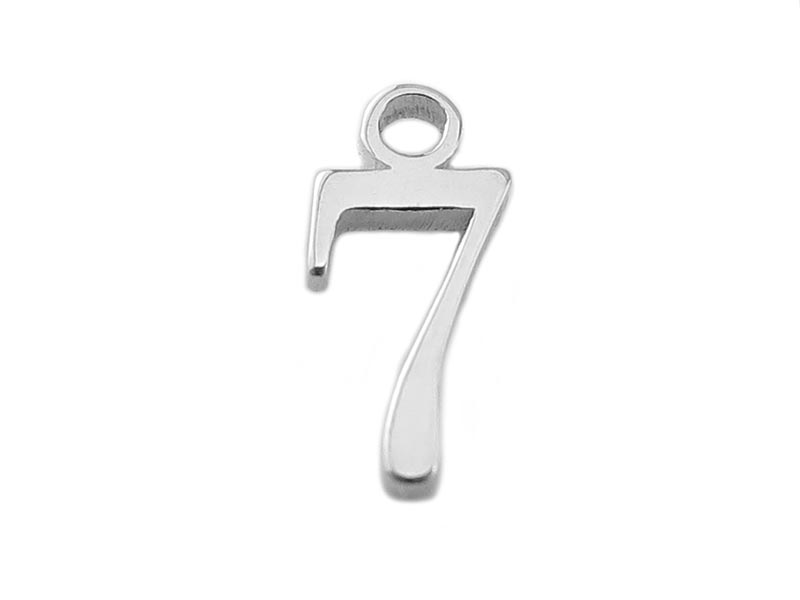 Sterling Silver Number Charm ~ 7