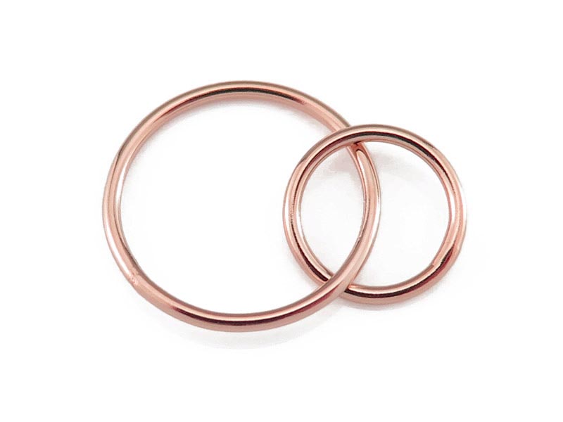 Rose Gold Filled Double Circle Connector 16mm & 12mm
