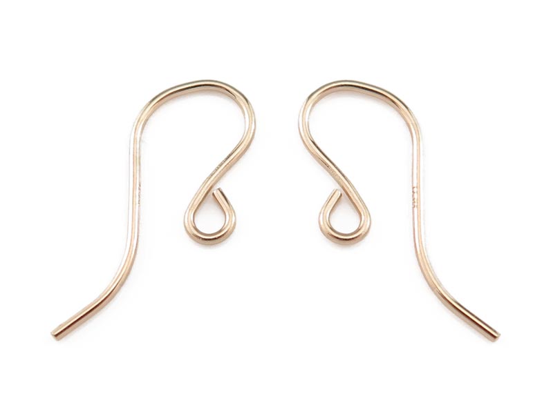 14K Gold Plain Ear Wire ~ PAIR