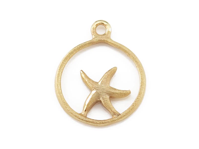 Gold Vermeil Framed Starfish Charm 14mm