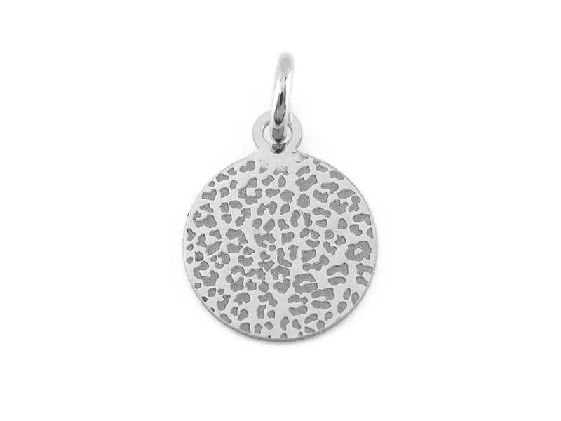 Sterling Silver Leopard Print Pendant 12mm