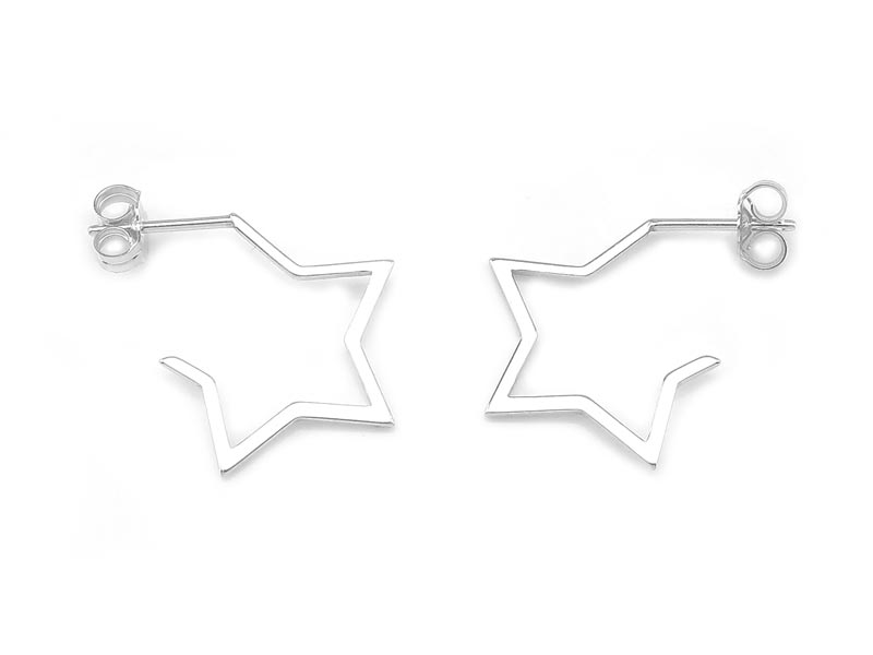 Sterling Silver Star Earrings ~ PAIR