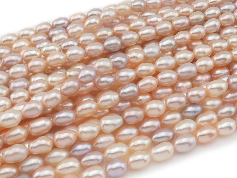 Freshwater Pearl Mixed Colour Rice Beads 9-10mm ~ 16'' Strand