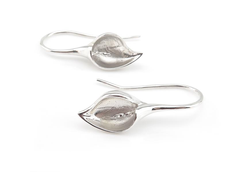 Sterling Silver Lily Ear Wire with Peg ~ PAIR