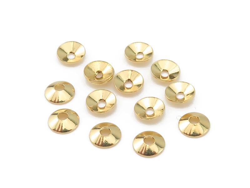 Gold Vermeil Plain Bead Cap 4mm