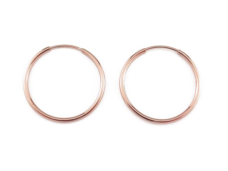 Rose Gold Vermeil Earring Hoops 20mm  ~ PAIR