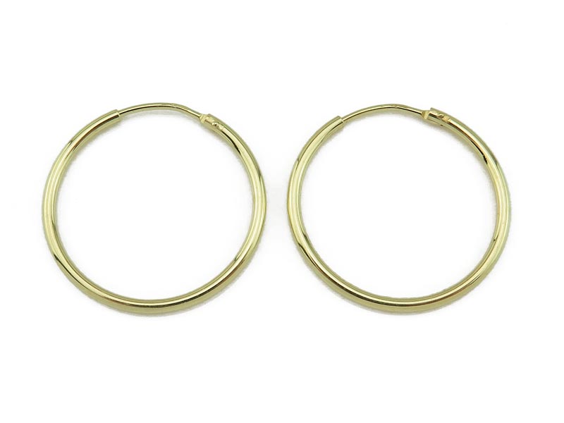 Gold Vermeil Earring Hoops 25mm  ~ PAIR