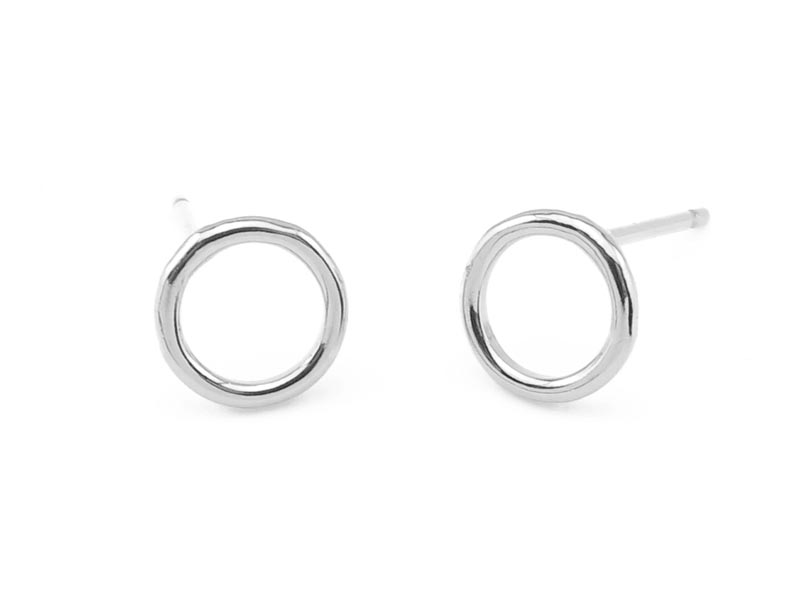 Sterling Silver Round Circle Ear Posts 7mm ~ PAIR