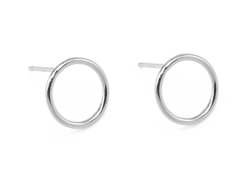 Sterling Silver Round Circle Ear Posts 10mm ~ PAIR