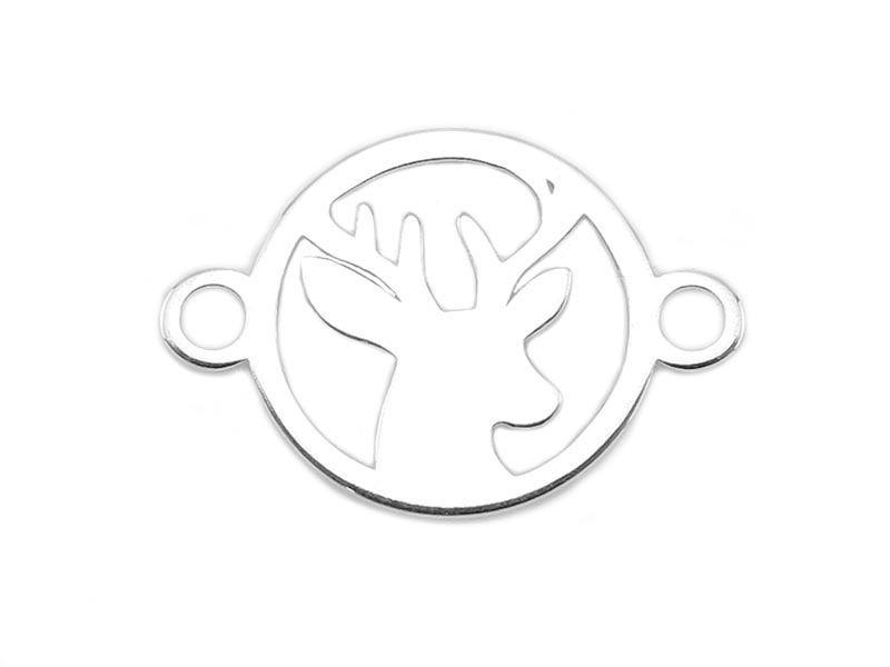 Sterling Silver Stag Connector 14mm