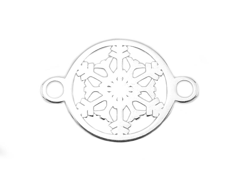 Sterling Silver Snowflake Connector 14mm