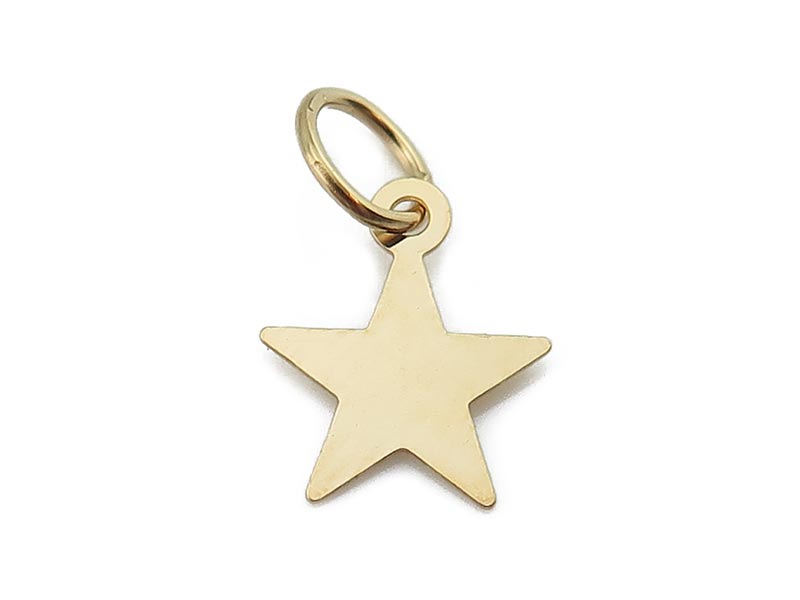 Gold Filled Star Charm w/Ring 10mm