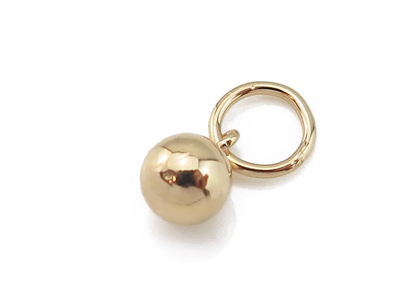 Gold Filled Ball Charm w/Ring 4mm