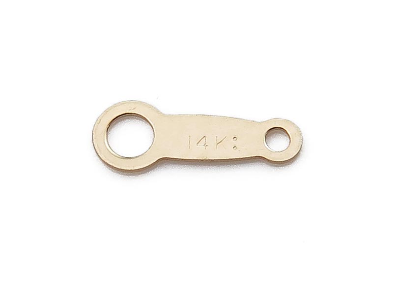 14K Gold Stamped Tag 8mm