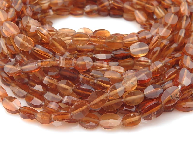 Hessonite Garnet Faceted Oval Beads 5mm ~ 14'' Strand