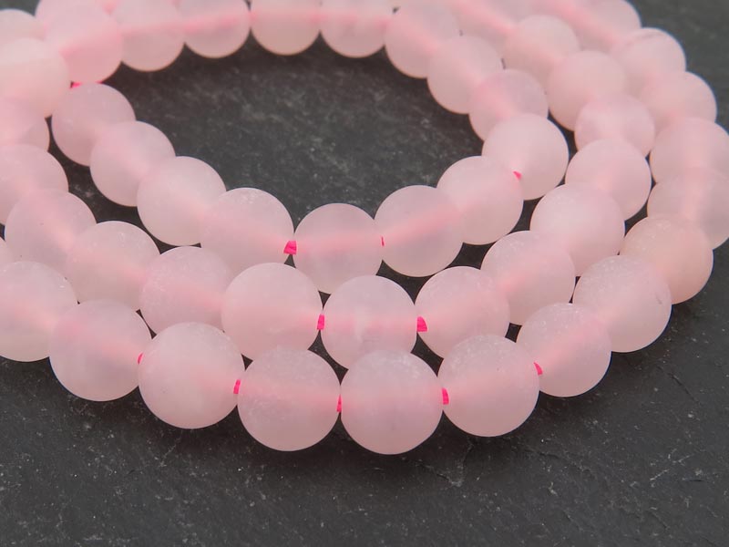 Rose Quartz Matt Round Beads 6mm ~ 15.5'' Strand