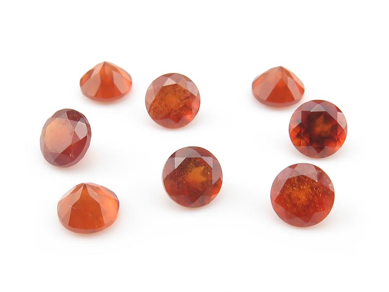 Hessonite Garnet Faceted Round ~ Various Sizes