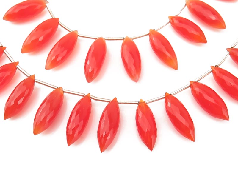 AAA Carnelian Faceted Dew Drop Briolettes 17-19mm (12)