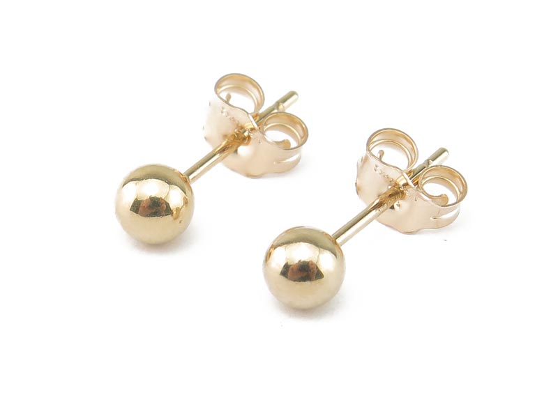 Gold Filled Ball Ear Studs 4mm PAIR