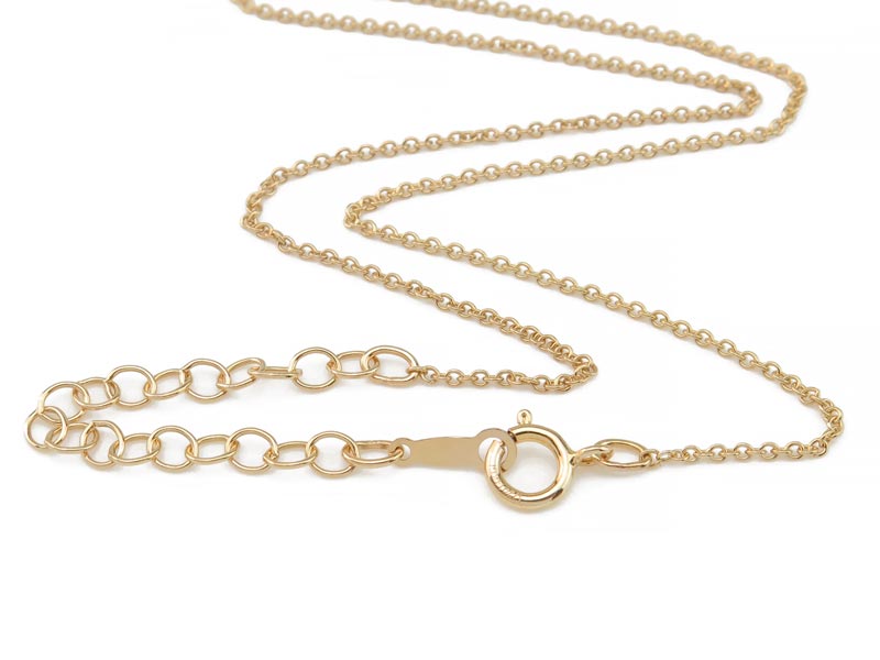 Gold Filled Adjustable Length Cable Chain Necklace with Spring Clasp ...