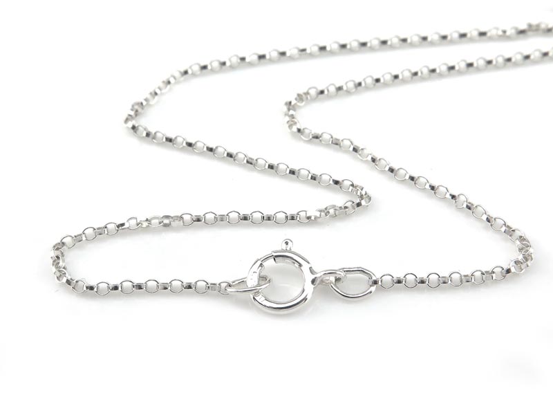 Sterling Silver Rolo Chain (1.3mm) Necklace with Spring Clasp ~ 16''