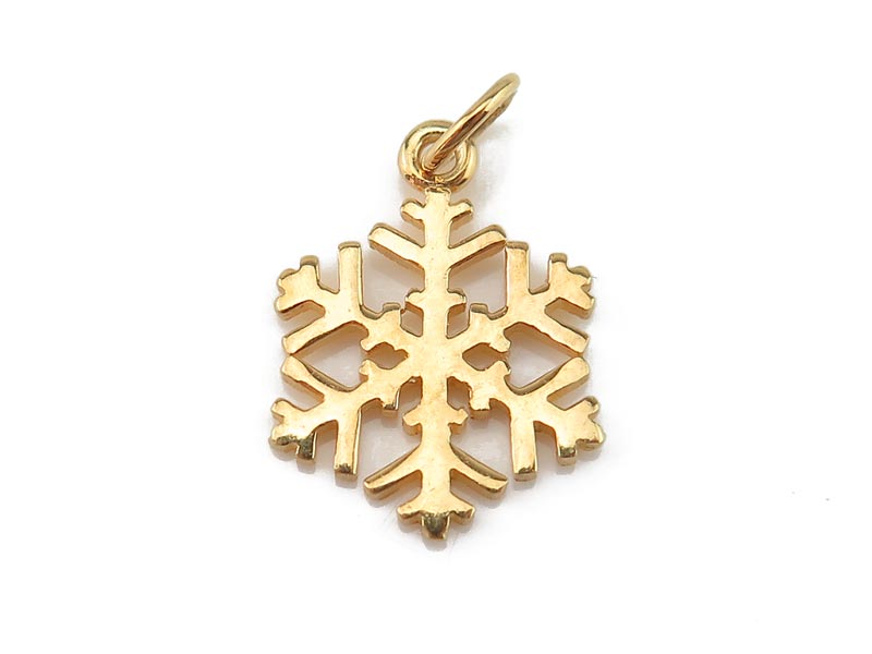 Gold Vermeil Snowflake Pendant 15mm