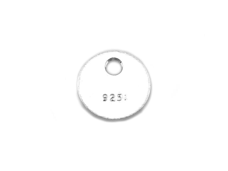 Sterling Silver 925 Stamped Round Tag 4mm