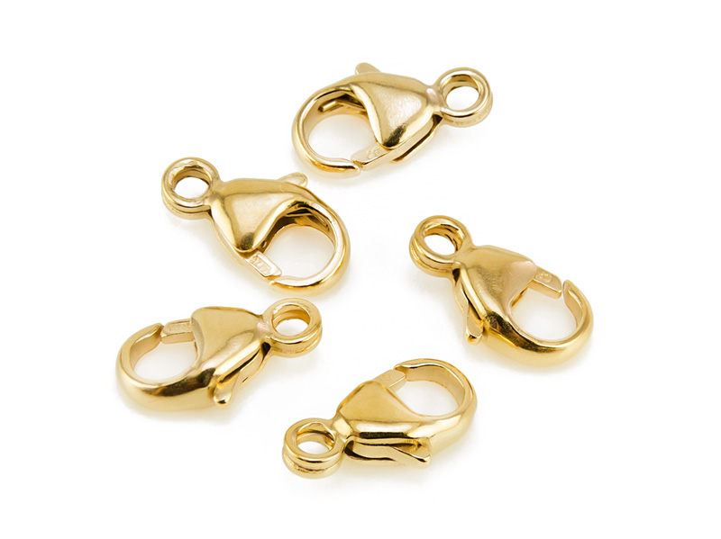 thumbnail image 2 of 14ct Gold Bonded 8mm Trigger Clasp & Lobster Claw Fastener | Jewelry Findings For Making Necklaces 2 of 6