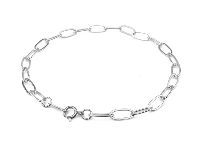 Sterling Silver Drawn Cable Chain Bracelet ~ 7.25''