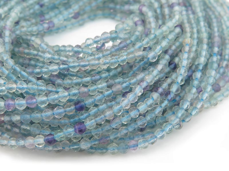 AA Fluorite Faceted Rondelle Beads 2.5mm ~ 12.5'' Strand