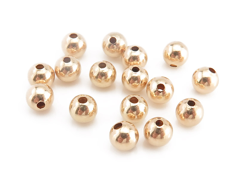 Gold Filled Plain Bead 4mm ~ Pack of 10