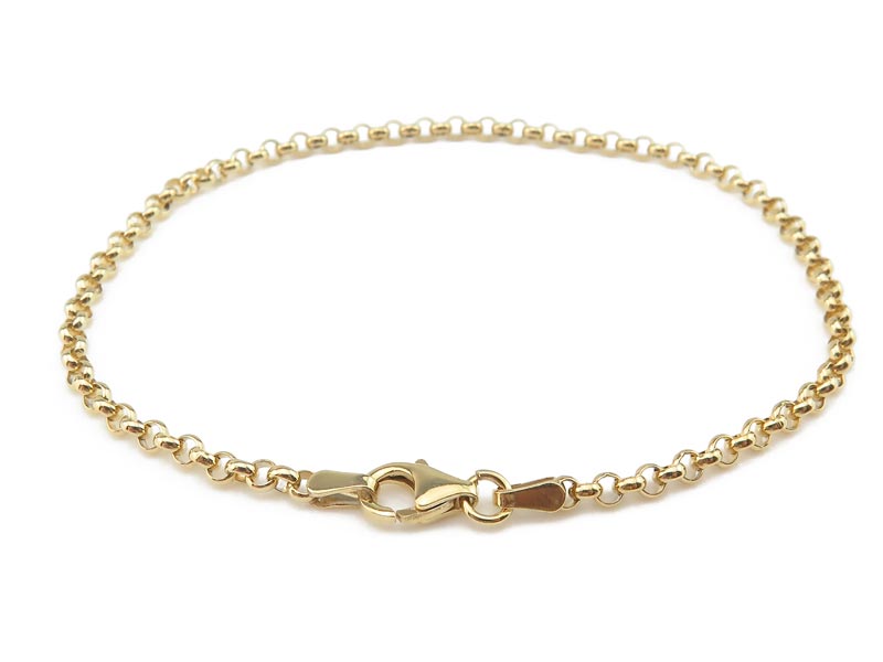 Gold Vermeil Belcher Chain (2.5mm) Bracelet with Clasp ~ 7.5''