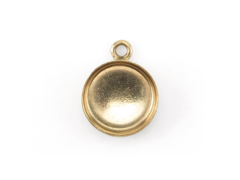 Gold Filled Round Bezel Cup Setting with Loop 6mm