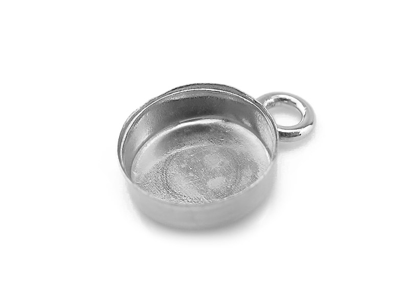 Sterling Silver Bezel Cup Setting with Loop 6mm