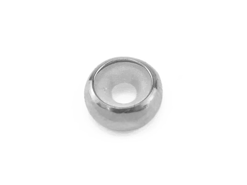 Sterling Silver Stopper Rondelle Bead 7mm (2.5mm ID)