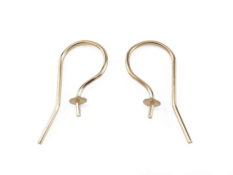 Gold Filled Ear Wire with Cup and Peg 3mm ~ PAIR
