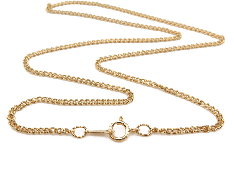 Gold Filled Curb Chain (2.7mm) Necklace with Spring Clasp ~ 16''