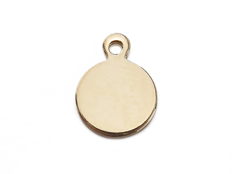 Gold Filled Round Tag 7.5mm ~ Optional Engraving