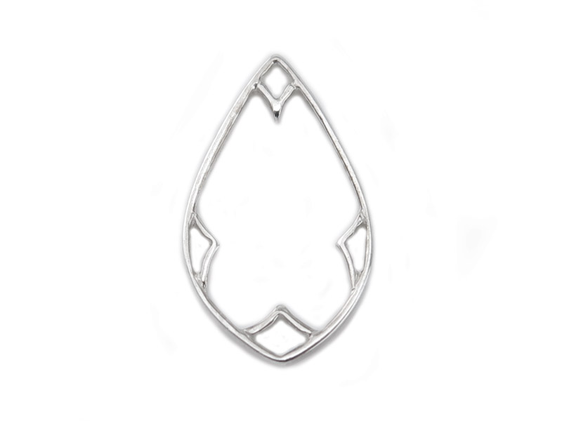 Sterling Silver Deco Style Drop 17mm