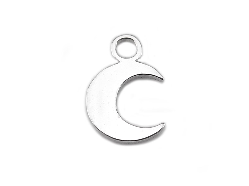 Sterling Silver Crescent Moon Charm 7.5mm