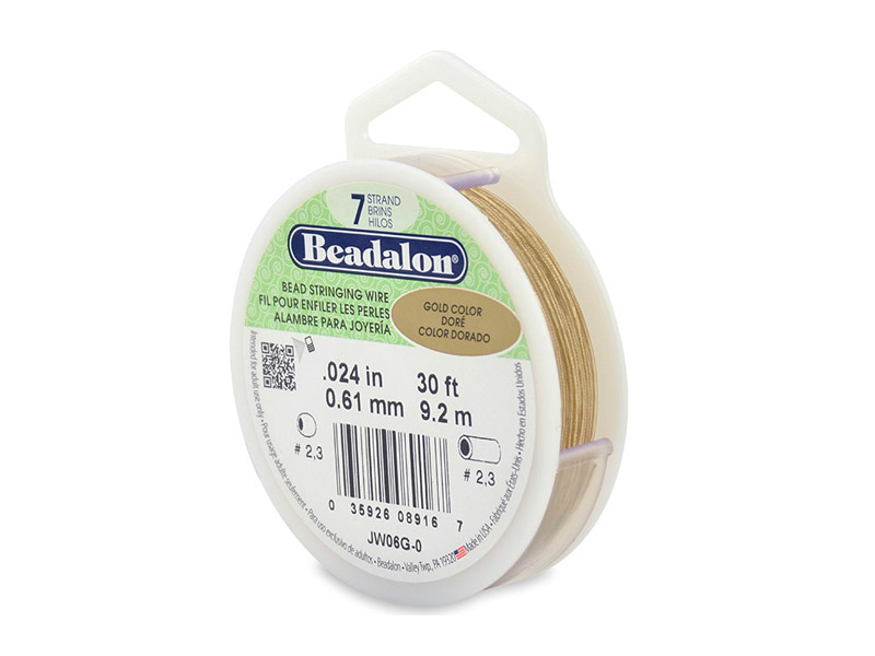 Beadalon 7 Strand Stringing Wire 0.024'' (0.61mm) - Gold ~ 30 Feet