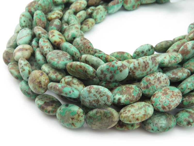 Turquoise Smooth Oval Beads 14mm ~ 15.5'' Strand