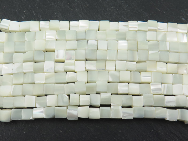 Mother of Pearl Cube Beads 6mm ~ 16'' Strand