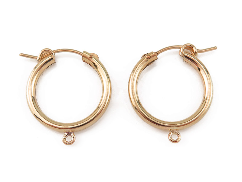 Gold Filled Hinged Earring Hoop with Loop 19mm x PAIR