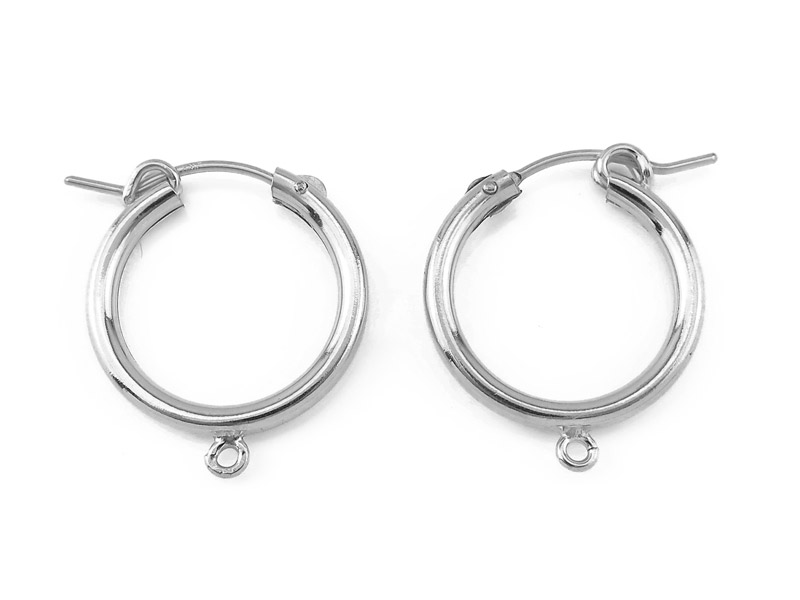 Sterling Silver Hinged Earring Hoop with Loop 19mm ~ PAIR